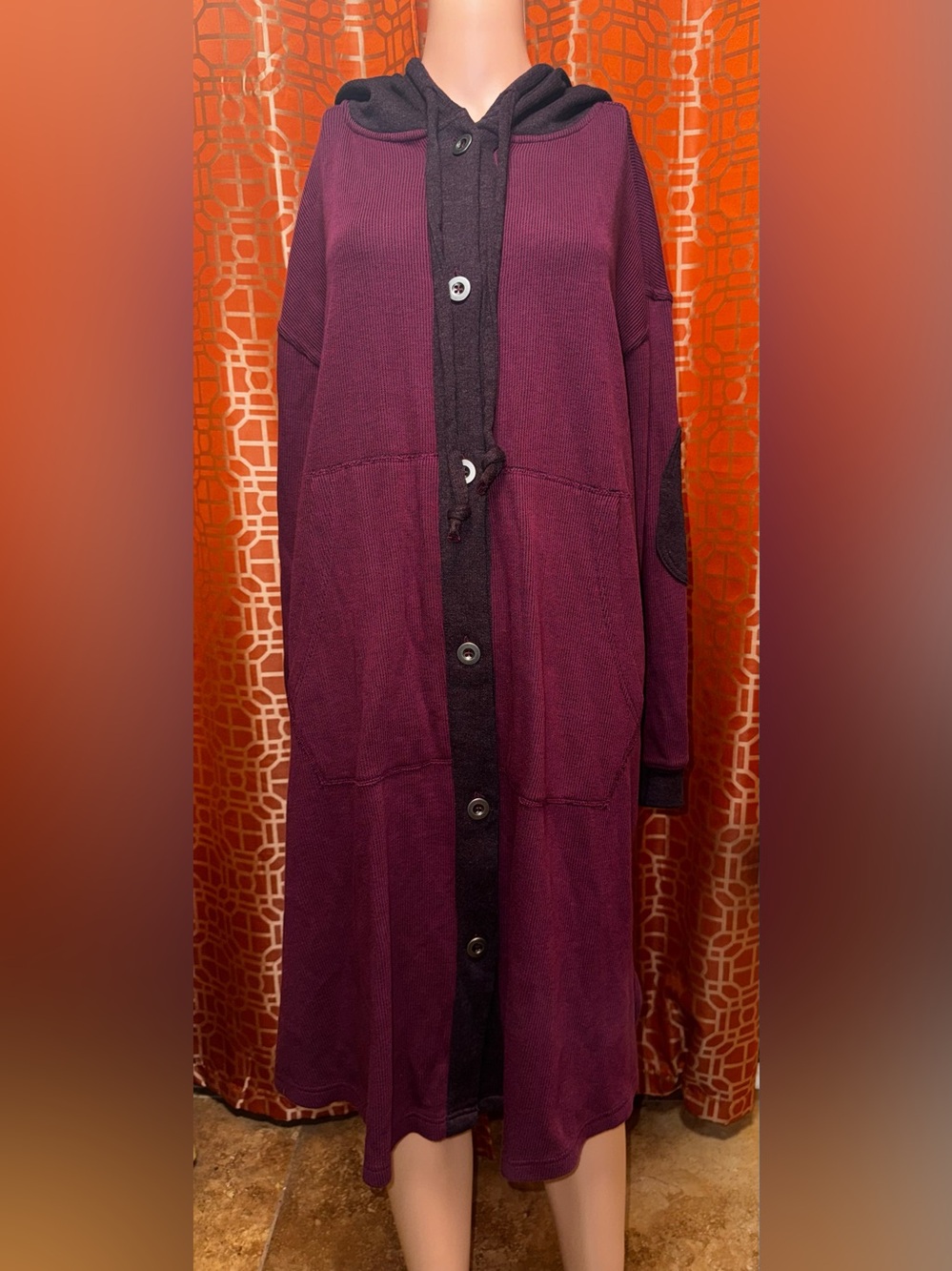 Free People Tomorrows Sweatshirt Cardigan Damson Small NWOT